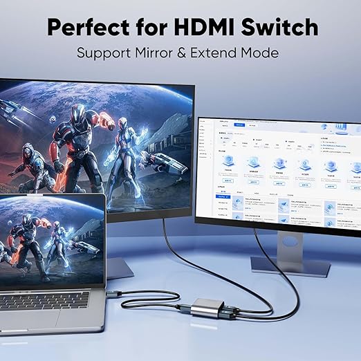 Short HDMI Cable 1FT 2-Pack,1Feet HDMI 2.0 Cable Short High Speed 4K HDMI Shielded Cord 12 inch with HDR, Ethernet/ARC, 3D, HDCP 2.2 for PC, Monitor, Roku/LG TV, PS4/PS5, Xbox, Switch, Soundbar,Camera