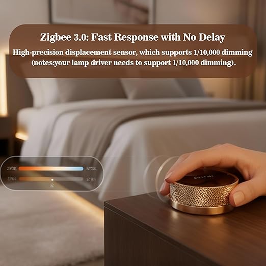 1 PCS Wireless Smart Light Switch Button, Wall-Mounted Rotary Light Switch, Compatible with Tuya Zigbee Gateway (V2 or Higher), Smart Home Control, Easy Wireless Installation
