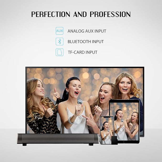 Sound Bar TV Soundbar Wired and Wireless Bluetooth Home Theater TV Speaker, Surround Sound Bar for TV, PC, Cellphone