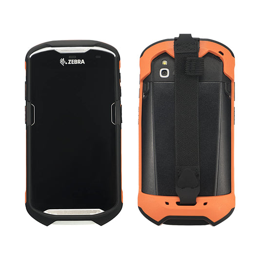 Protective Cover Bumper Case Rugged Boot with Hand Strap for Zebra TC51 TC510K TC52 TC56 TC57,Slim TPU Scanner Cover,Barcode Touch Mobile Computer Accessories (Orange)