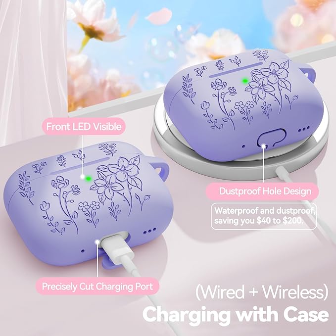 for AirPods Pro 3 Case, Soft Silicone Airpod Pro Case Cover with Keychain & Cleaning Kit Compatible with AirPods Pro 3rd Generation 2025 for Women Girly, Anti-Scratch