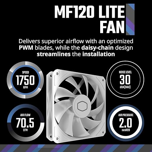 Cooler Master 360 Core II Liquid CPU AIO Cooler – 360mm Radiator, 3X ARGB PWM Fans, Infinity Mirror Dual-Chamber Pump, Quiet Cooling & Easy Installation, AMD AM5/AM4 & Intel LGA 1851/1700, White
