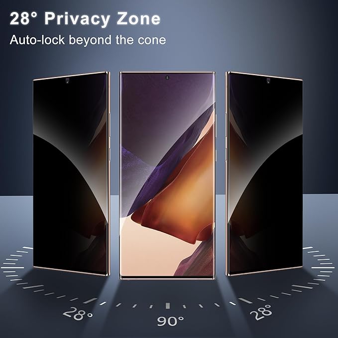 2 Pack for Samsung Galaxy Note 20 Ultra Privacy Screen Protector [Not Glass], 2 Pack Lens Protectors, Fingerprint Compatible, Anti Spy, Privacy Screen Protector for Note 20 Ultra 5G