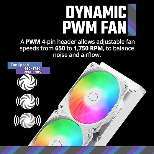 Cooler Master 240 Core II Liquid CPU AIO Cooler ??240mm Radiator, Dual ARGB PWM Fans, Infinity Mirror Dual-Chamber Pump, Quiet Cooling & Easy Installation, AMD AM5/AM4 & Intel LGA 1851/1700, White