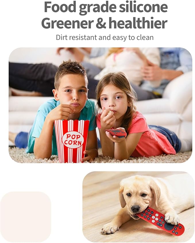 Silicone Remote Cover Compatible with Xumo RC-PR3 Smart Voice Streaming Control, Protective Case for Xumo Stream Box 4K, Spectrum 4K Stream Box (Red)