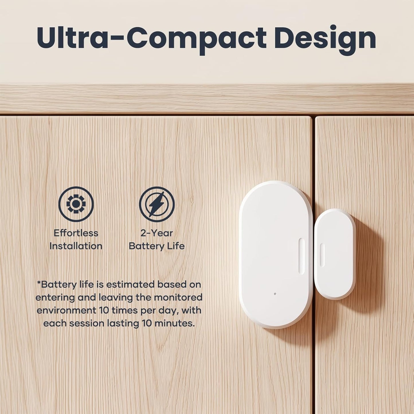 4 Pack Zigbee Door Sensor, Mini Smart Contact Sensors for Doors, Home Automation, Compatible with SmartThings, Alexa, Home Assistant, Hubitat, Aeotec and Homey (Zigbee Hub Required)