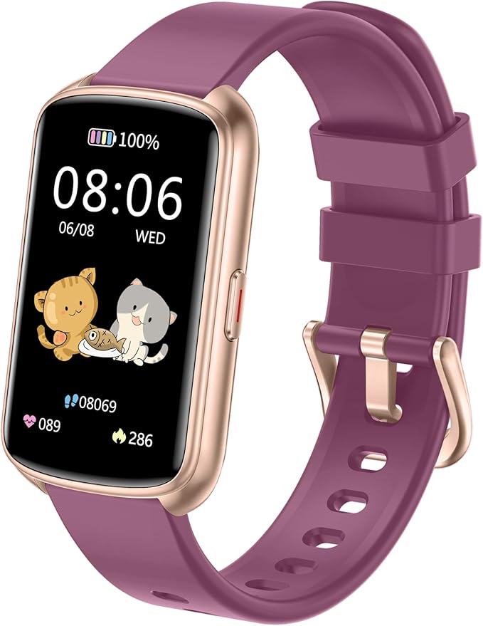 Fitness Tracker with 1.47" Touchscreen, Slim Smart Watch for Men Women, 5ATM Waterproof Activity Tracker with Heart Rate Blood Oxygen Sleep Monitor, Smartband for Android iOS (Purple)