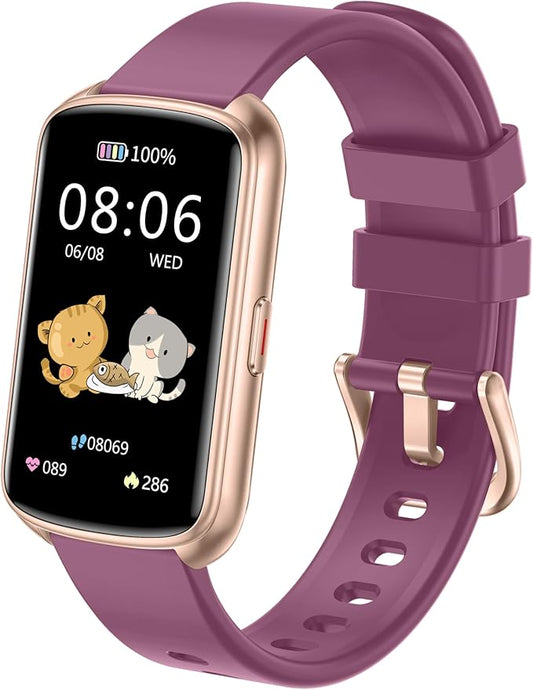 Fitness Tracker with 1.47" Touchscreen, Slim Smart Watch for Men Women, 5ATM Waterproof Activity Tracker with Heart Rate Blood Oxygen Sleep Monitor, Smartband for Android iOS (Purple)