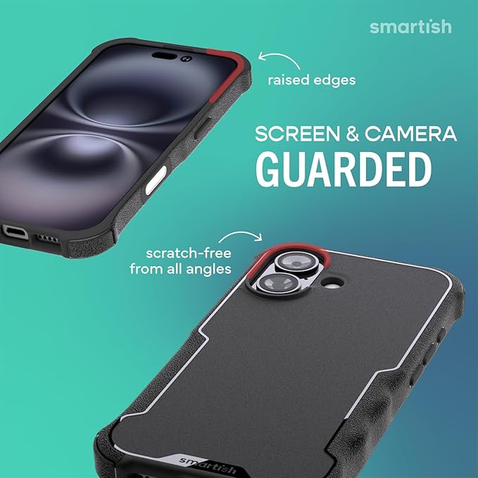Smartish® iPhone 17 MagSafe Case + Screen Protector - Magnetic Protective Case - Heavy Duty Armor Cover + 2-Pack Tempered Glass Screen Protectors for Apple iPhone 17 - Black Tie Affair