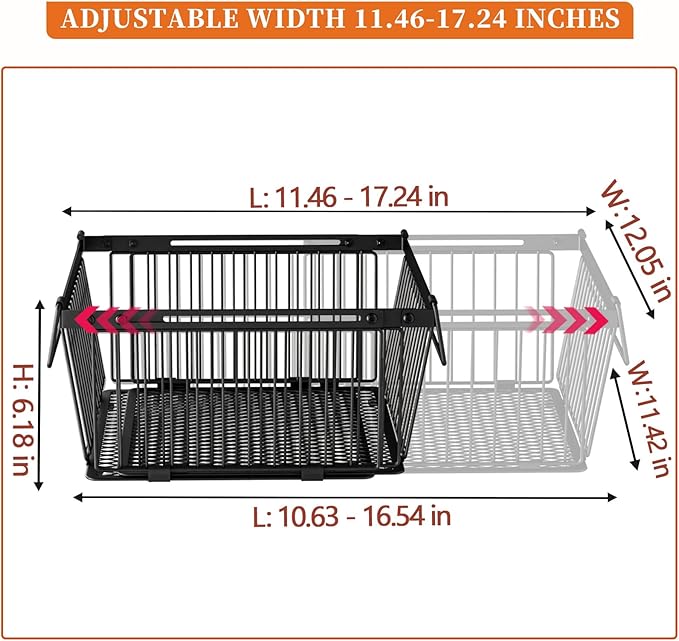 Large Freezer Organizer Bins，Upgraded Bottom Leak-Proof net，Fit 10 to 20 Cu.Ft Deep Freezer，4Pack， Expandable Stackable Chest Freezer Organizer Bins , for Fridge, Deep Freezer, Cabinet