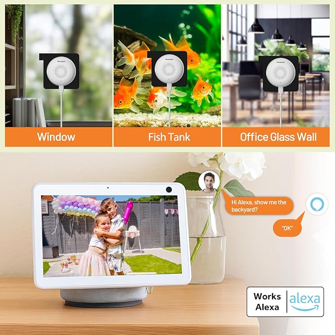 4 Pack Window Camera, 24/7 Recording, 3MP/2K Full-Color Night Vision, Human Detection & Alerts, 2.4/5GHz WiFi, Easy Install Security Camera, Alexa Compatible, Indoor Anti-Theft Camera