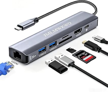 7-in-1 USB-C HUB,4K@60Hz HDMI Adapter, Gigabit Ethernet