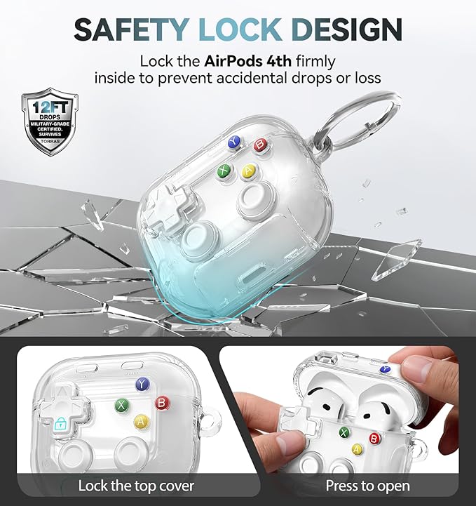 for AirPods Pro 3 Case 2025, with Pressable Button, Safety Lock & Phone Stand for Apple Air Pod Pro 3 Gen Cover, Cool Funny Gifts Case for Women Men to Relief Stress or Pass The Time,Clear White