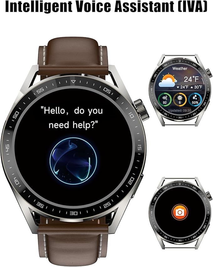 aigo Smart Watch for Men Women,Bluetooth Calling,11+ Exercise Modes,Health Fitness Tracker with Heart Rate, Blood Oxygen Monitoring,IP68 Waterproof Watches for iOS Android(Dual Straps)