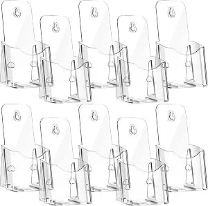 Yookeer 10 Pcs Brochure Holder Stand 4"x7.9" Clear Acrylic Display Rack