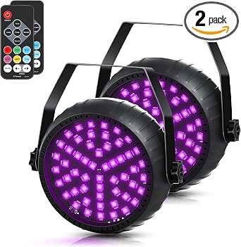 Telbum Rechargeable Strobe Lights for Parties Wireless LED Halloween Strobe Light Battery Powered, Remote Control & Sound Activated RGB DJ Strobe Light for Party Room DJ Stage Dance Wedding (2Pack)