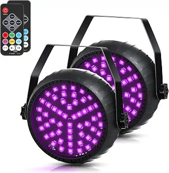 Telbum Rechargeable Strobe Lights for Parties Wireless LED Halloween Strobe Light Battery Powered, Remote Control & Sound Activated RGB DJ Strobe Light for Party Room DJ Stage Dance Wedding (2Pack)