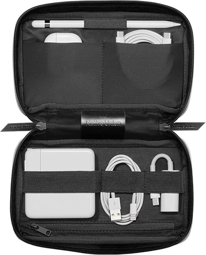 Native Union Stow Organizer – Premium Travel Tech Kit Crafted with Durable Canvas – Keep Essentials Organized with Flexible Storage & Quick-Access Pocket for Cable, Charger, SIM Card & More(Sandstone)