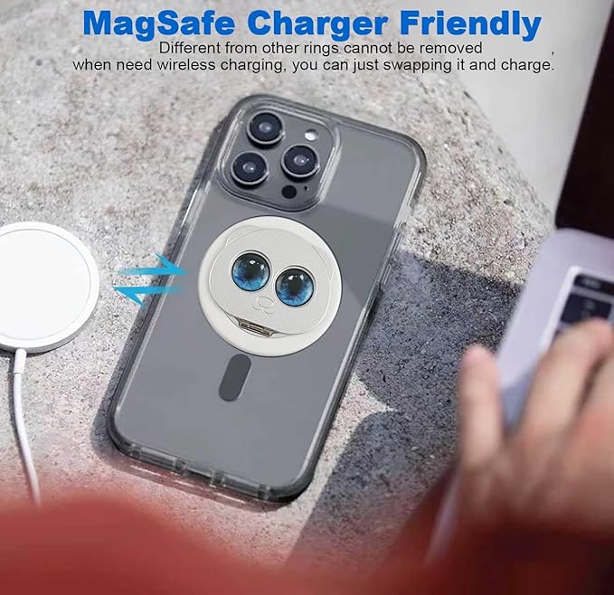 Magnetic Phone Ring for MagSafe Grip with 360° Rotation & Strong Magnet Phone Ring Holder Grip– Universal Compatible with iPhone 17/16/15/14/13 Pro Max Mag Safe Accessories Android