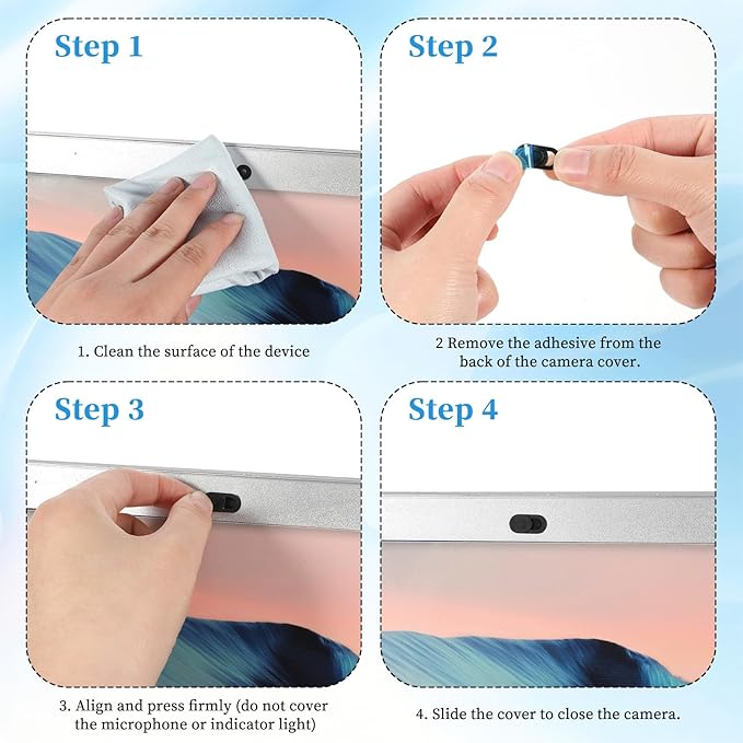 100 Pcs Webcam Cover Slide, 0.023 Inch Black Ultra-Thin Universal Laptop Camera Cover Slide for Laptop, Computer, Phone Protect Your Privacy and Security