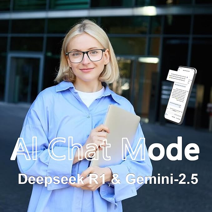 AI Smart Glasses, Bluetooth 5.3 Glasses for Men Women ,Translation Glasses with 164 Language,Physical Color Changing Lens, Music Playback & Hands-Free Calling,Design for Travel/Meeting/Business (M01)