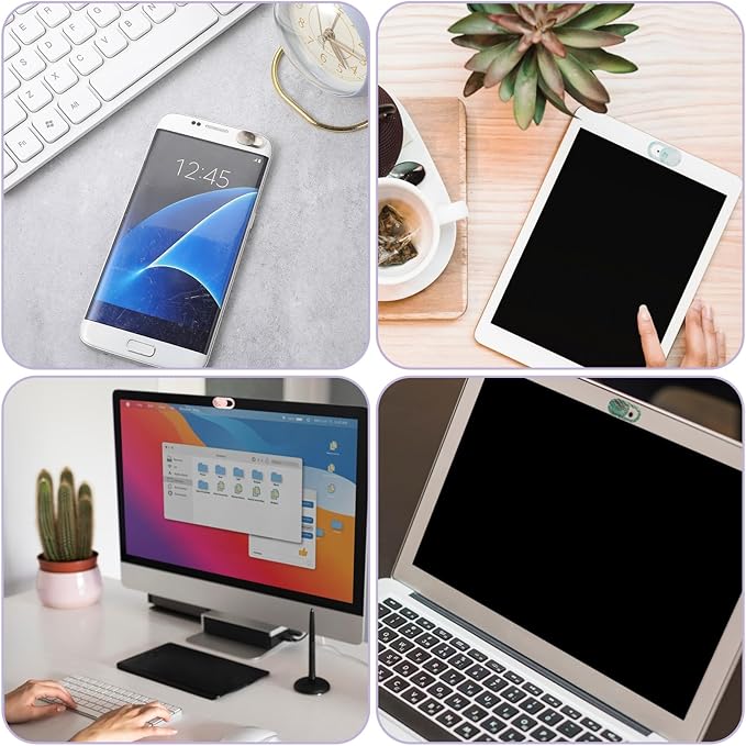 8PCS Laptop Camera Cover Slide, Marble Webcam Cover Slide Phone Camera Cover, Ultra-Thin Computer Camera Cover Slide Blocker Slider Privacy Cover for Laptop Desktop PC Tablet(Marble)