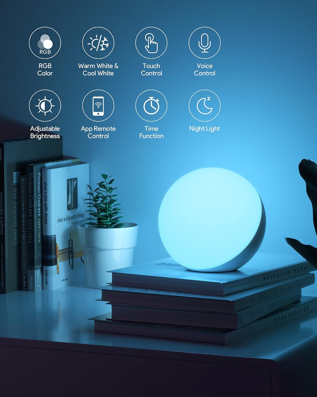 Smart Table Lamp – Dimmable RGB LED with App, Voice & Touch Control