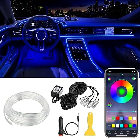 Interior Car LED Strip Lights APP Control, 5 in 1 RGB Ambient Lighting Kit