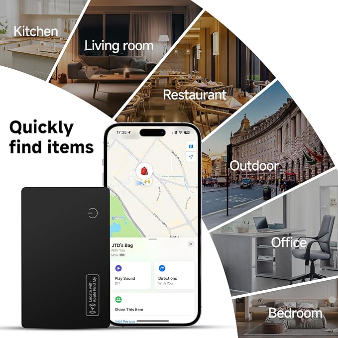 Smart Card Wallet Tracker 4-Pack – Ultra-Thin, Apple Find My Compatible, IP68 Waterproof
