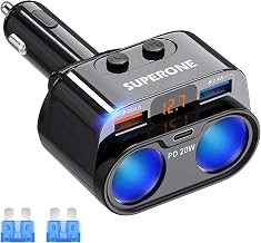 SUPERONE 200W 2-Socket Cigarette Lighter Splitter Power Adapter, 20W PD/QC - Image 1
