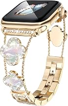 Musk-MSKR Diamond Metal Bands Add Sparkle to Your Watch For Apple Watch Series 11/10/9/8/7/6/5/4/3/2/SE/Ultra Clover Simple and Stylish Compatible with 38mm40mm41mm42mm44mm45mm 46mm49mm Women's Wear - Image 1