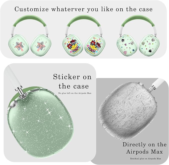 for AirPods Max case Cover,Anti-Scratch Ear Pad Case Cover/Ear Cups Cover/Headband Cover for AirPods Max. Clear Soft TPU and Silicone,Skin Scratch Proof.