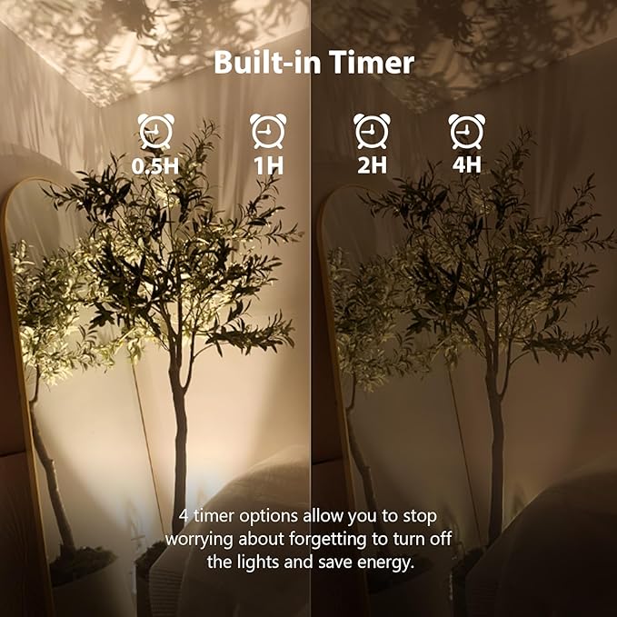 Brightown LED SpotLights - 4 Pack Uplighting Floor Can Lights with Remote and Timer, 3 Color Temperatures & Dimmable, 2 Lighting Modes for Wall Picture Painting Plants Indoor Accent Lighting, White