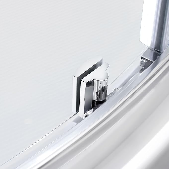 OVE Decors Breeze 34 in. Corner Shower Clear Sliding Door with Walls and Base in Chrome Finish