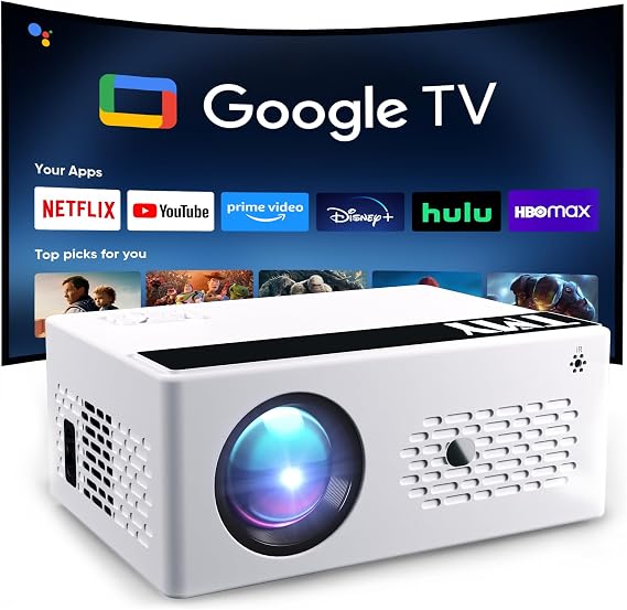 TMY Smart Projector with Google TV Built-in, Native 1080P 4K Home Theater