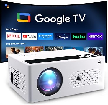 TMY Smart Projector with Google TV Built-in, Native 1080P 4K Home Theater