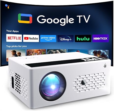 TMY Smart Projector with Google TV Built-in, Native 1080P 4K Home Theater