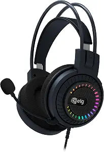 ELG Mizar USB Gaming Headset, PC/PS4/PS5, Virtual 7.1 Surround, 50mm Drivers, Omnidirectional Mic, Pop Filter, Braided Cable, RGB, Black