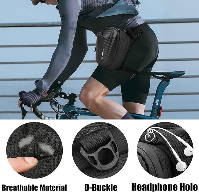 Motorcycle Leg Bag, Thigh Bag For Riding, Drop Leg Pouch For Men & Women–With Removable Straps, Waterproof Fanny Pack, Phone Purse–Travel Hiking Cycling Outdoor Upgraded & Lengthened Leg Strap 8866-1