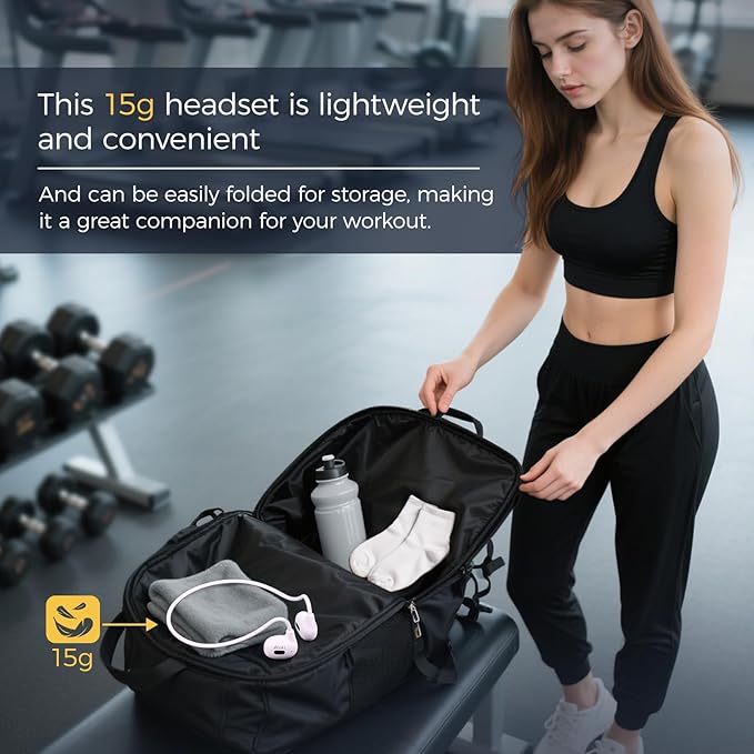 Open Ear Headphones Bluetooth 5.3, Air Conduction Sport Headphones with 12H Playtime, IPX6 Waterproof, Lightweight 20g Painless Wireless Earbuds for Running, Cycling, Workout