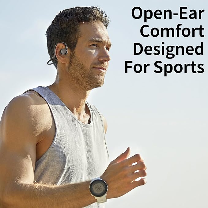 Bone Conduction Headphones Bluetooth Open Ear Earphones Wireless On Ear Headphones Up to 38 Hours Playtime Sport Wireless Headset for Running,Cycling, Hiking, Driving