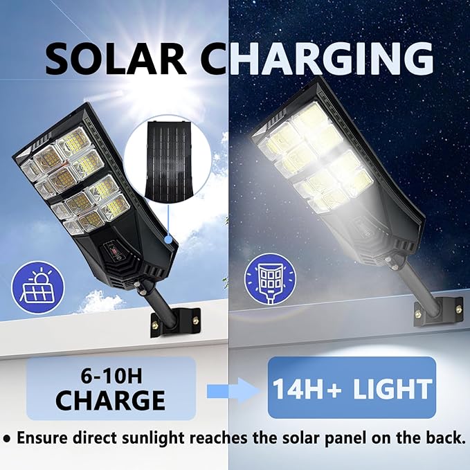 3 CCT In One Solar Street Light, 240000 LM LED, Radar/Motion Sensor, Waterproof - for Driveway, Garden, Backyard (4)