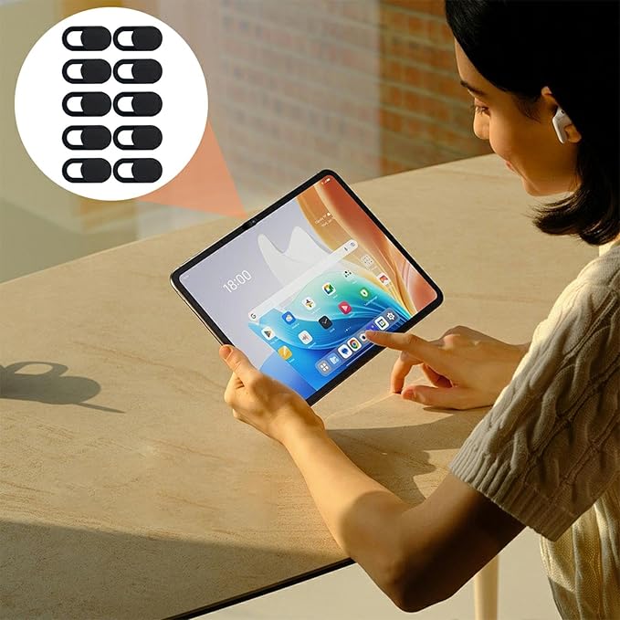 10Pcs Webcam Cover Slide, Thin Web Camera Covers, Laptop Camera Cover Slide, Computer Camera Cover, Camera Blocker for Macbook Pro/iMac/Laptop/PC/iPad Pro/iPhone, to Protect Privacy and Security