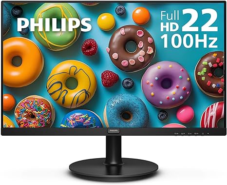 Philips 22 Inch Computer Monitor FHD 100Hz VA VESA Flicker-Free, 221V8LB