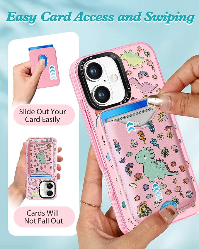 Toycamp for iPhone 17 Case - Compatible with Magsafe Credit Card Holder Wallet Magnetic Cute Women Teen Girls Kawaii Girly Unique Animal Design Phone Cover for Apple 17 Air