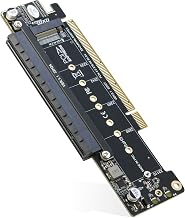 RIITOP Dual NVMe PCIe Adapter, PCIe 4.0 X16 to Dual NVMe and 1x More PCIe x16 (x8 Signal) Adapter for 22110/2280/2260/2242/2230 M.2 NVMe SSD (PCI-e Bifurcation Required)