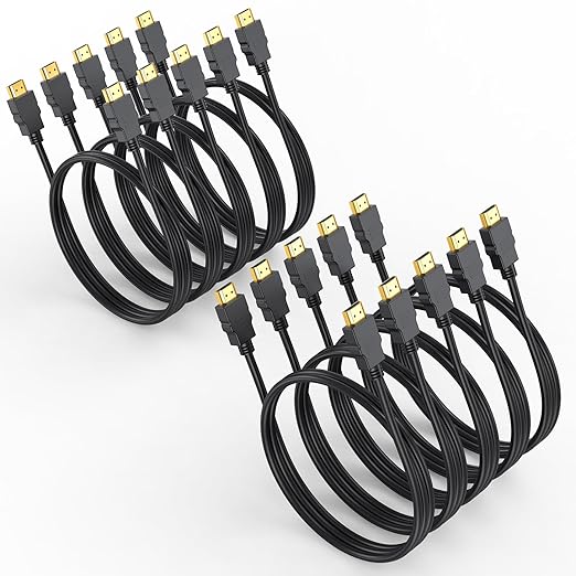 4K HDMI Cable 3FT 10-Pack, HDMI to HDMI 3 Foot High Speed HDMI 2.0 Cable Shielded Cord with Ethernet Support 4K@60Hz, 2K, HDR, ARC, 3D Compatible with Monitor, Roku/Fire TV, Laptop, PS5/4, Blu-ray