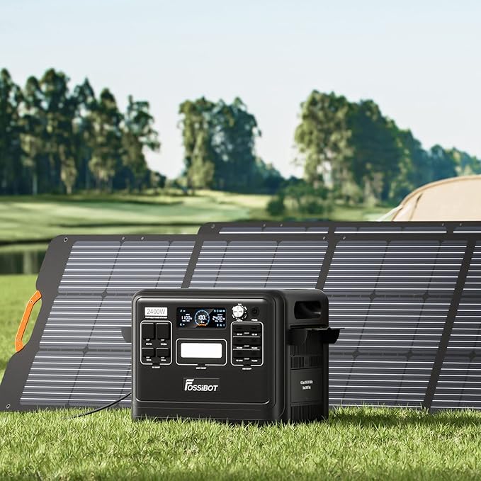 FOSSiBOT Solar Panel SP200, Foldable 200 Watts Solar Panel, Flexible Solar Panel w/Adjustable Kickstands for Home, RV, Camping, Blackout for FOSSiBOT F2400 and Other Brands Portable Power Station