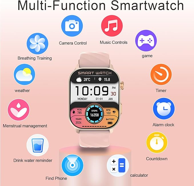 Smart Watch for Men(Answer/Make Calls),Built-in GPS,Fitness Tracker,2.1" Touch Screen, Heart Rate/Sleep Monitor, Pedometer,110+ Sport Modes Smartwatch for Android&iPhone (Golden)