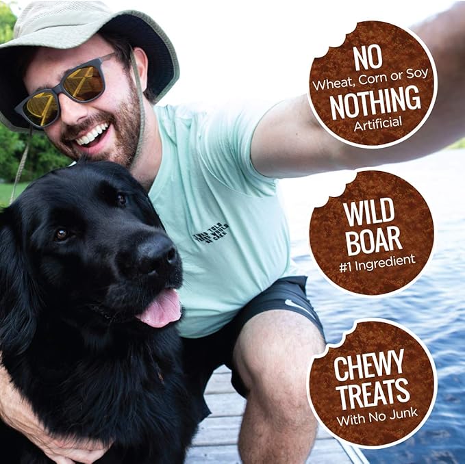 Smart Cookie All Natural Dog Treats - Wild Boar & Sweet Potato - Training Treats for Dogs with Allergies, Sensitive Stomachs - Soft Dog Treats, Chewy, Grain Free, Made in USA - 5oz Bag, Pack of 3
